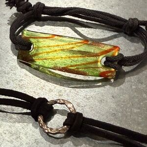 Elegant Green and Brown Bracelet and Choker Necklace